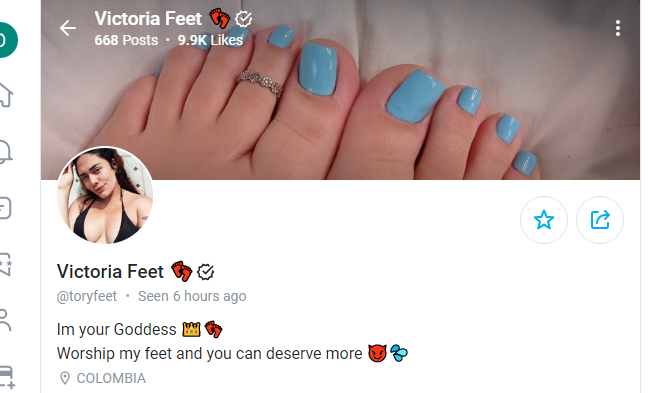Victoria Feet OnlyFans page