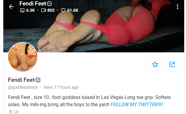 Fendi Feet OnlyFans page to follow