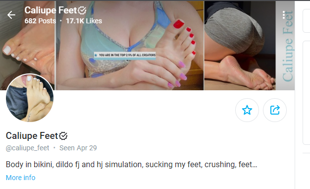 Caliupe Feet Pics and videos