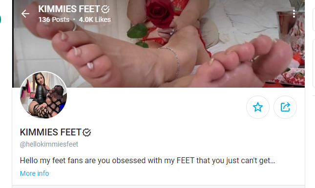 Kimmie's Feet OnlyFans Profile page